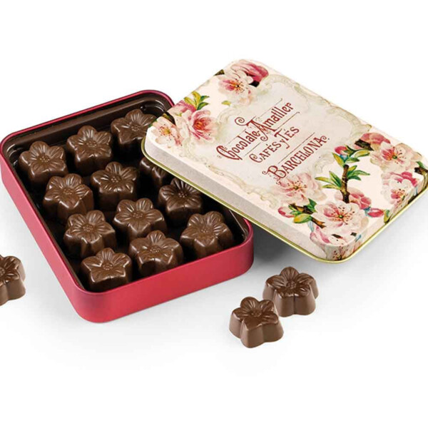 Bombones "Flores Al Marc de Cava" de Chocolates Amatller Lata 72gr. (1)