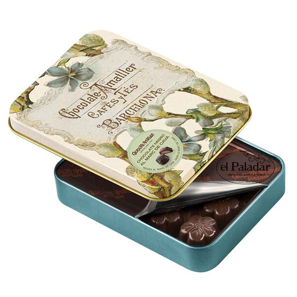 Bombones "Flores Al Marc de Cava" de Chocolates Amatller Lata 72gr.