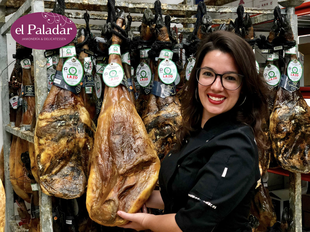 JAMON-LAZO-PATA-NEGRA-EL MEJOR JAMON-PROSCIUTTO-HAM