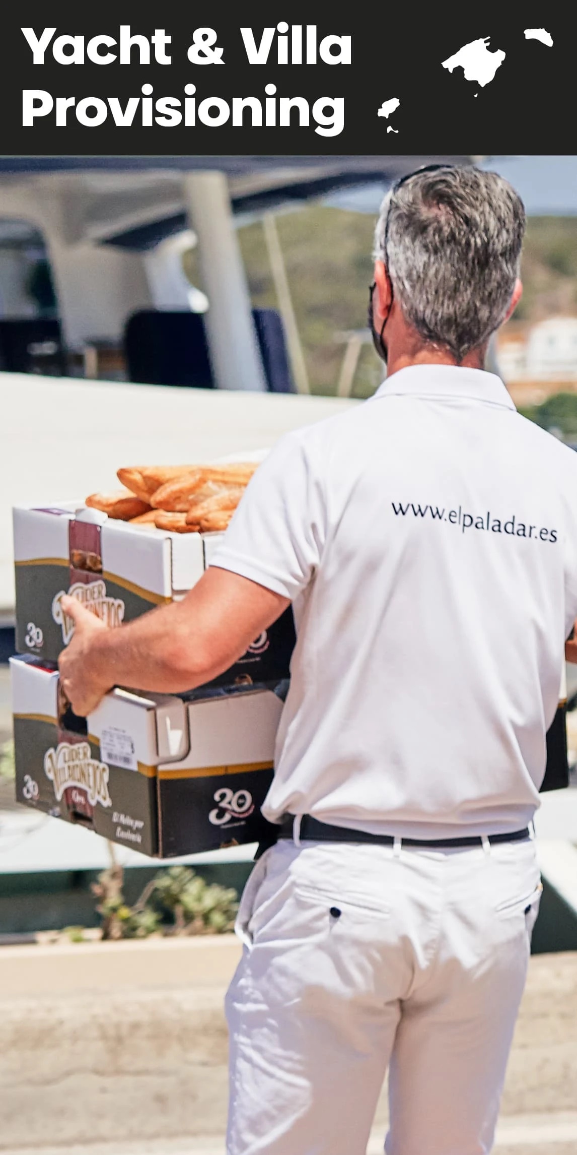 Exclusive provisioning service for yachts and boats in the Balearic Islands. Gourmet products, wines, hams, cheeses and more, delivered directly on board.